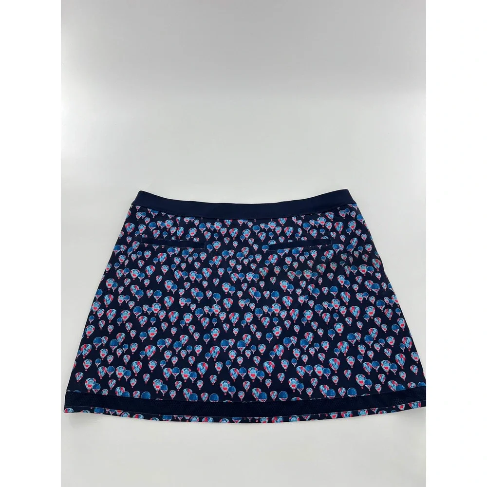 PGA TOUR Women Navy Hot Air Balloon Novelty Print Pull On Golf Skort Skirt XL